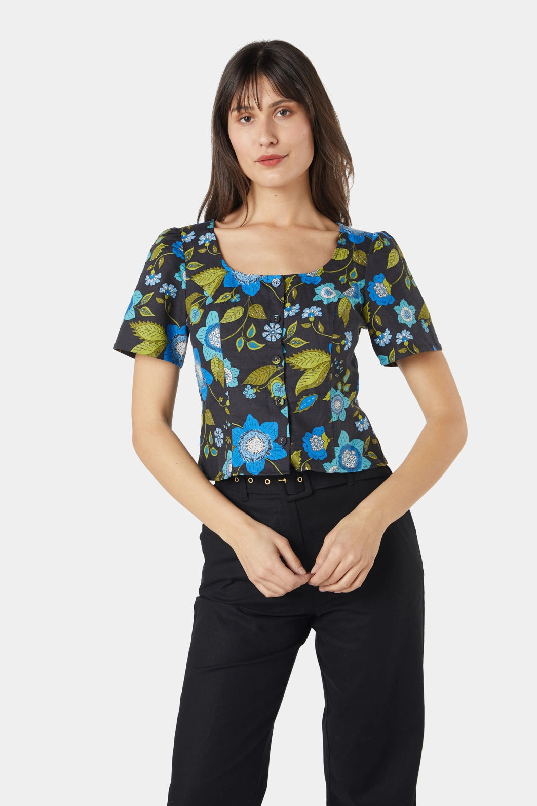 Wrinkle Free Texture Carmen Top