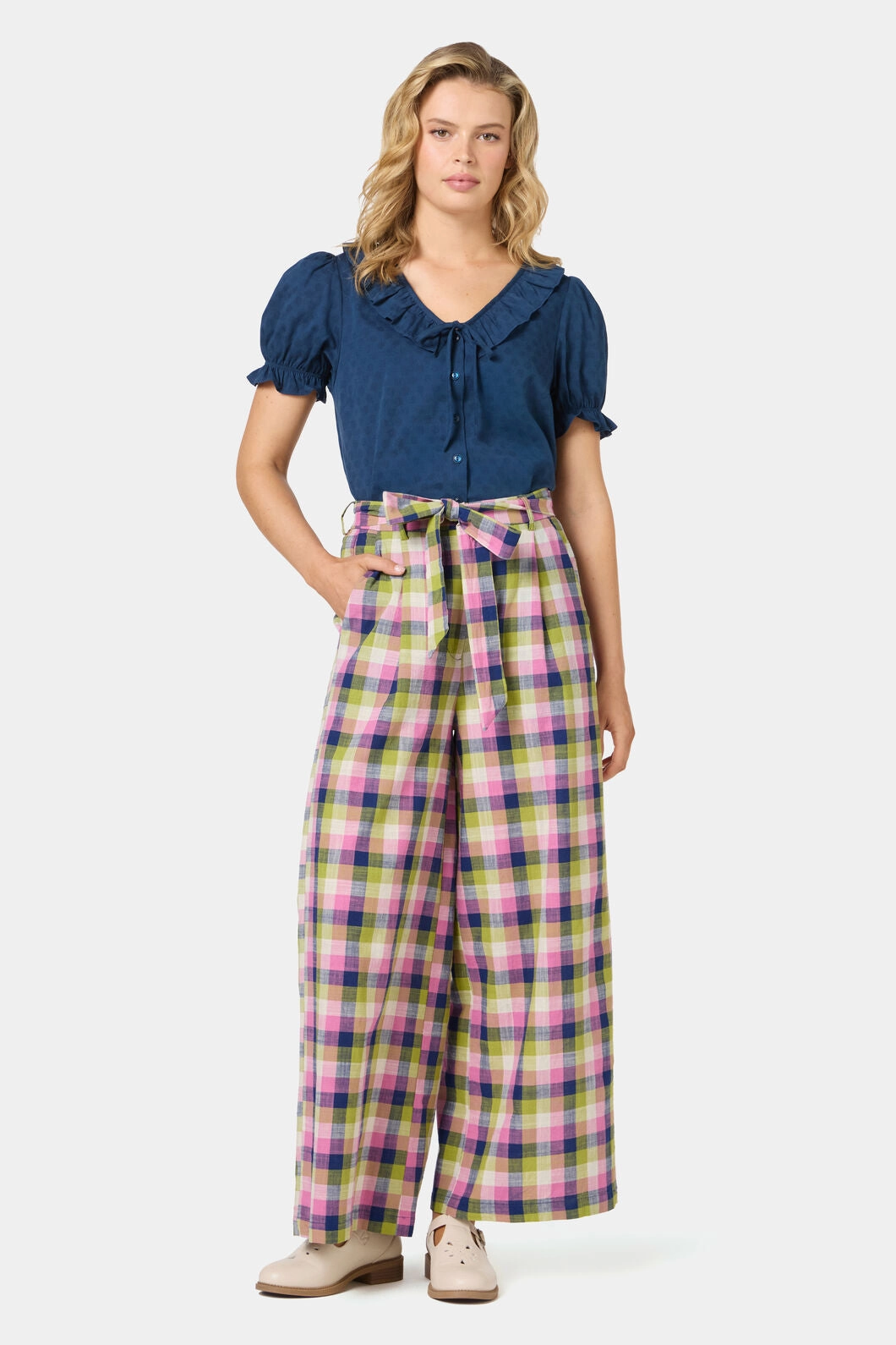 Cassie Check Culotte Suitable Fit