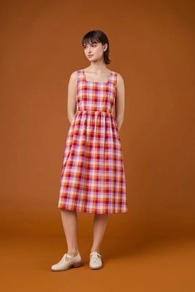 Cassie Check Midi Dress Stylish Touch