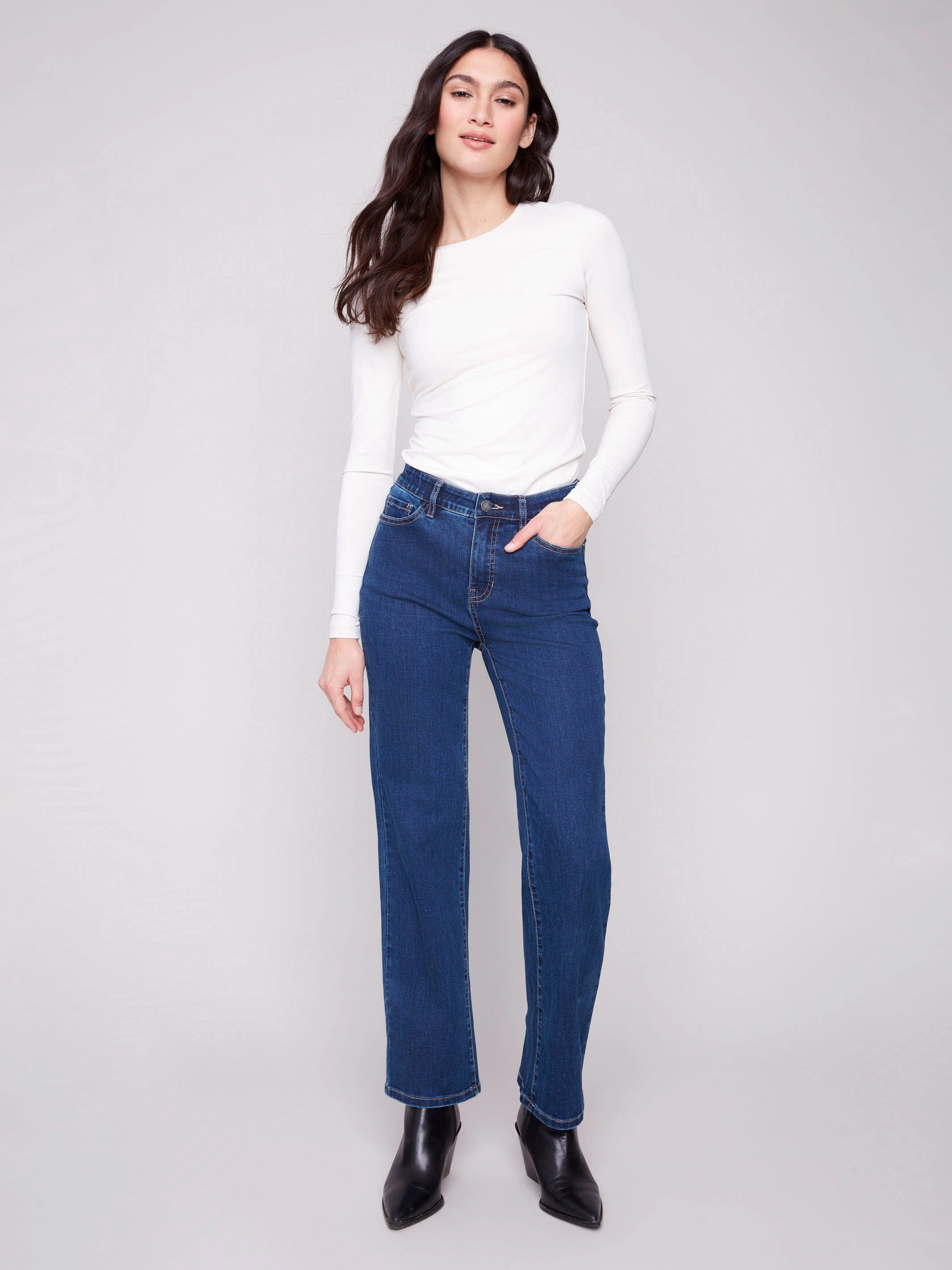 Clean Cut Charlotte Straight Leg Jeans - Indigo