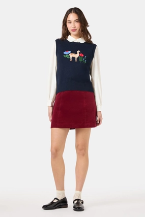 Stretch Flex Llama Embroidered Knit Vest