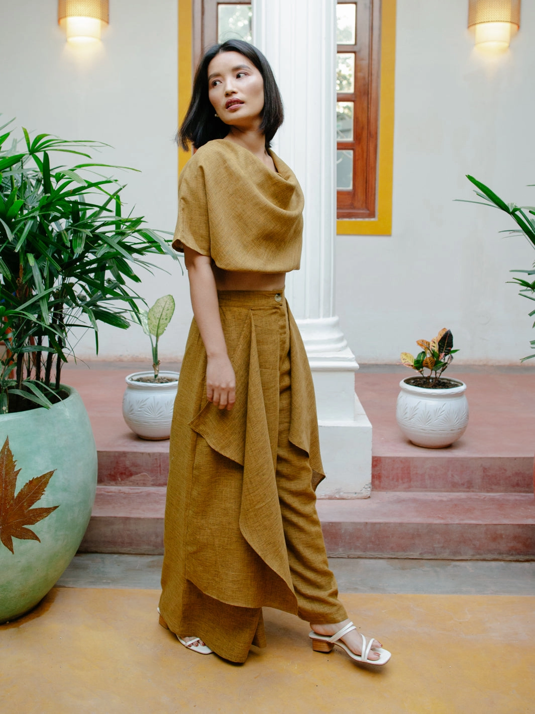 Mersin Mustard Layered Pants Cool Shape