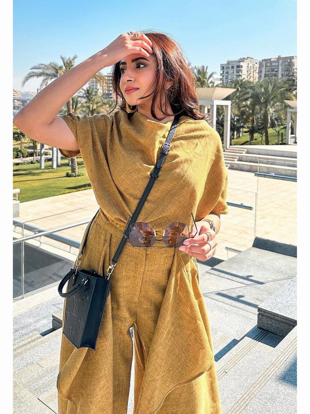 Silky Shape Mersin Mustard Layered Pants