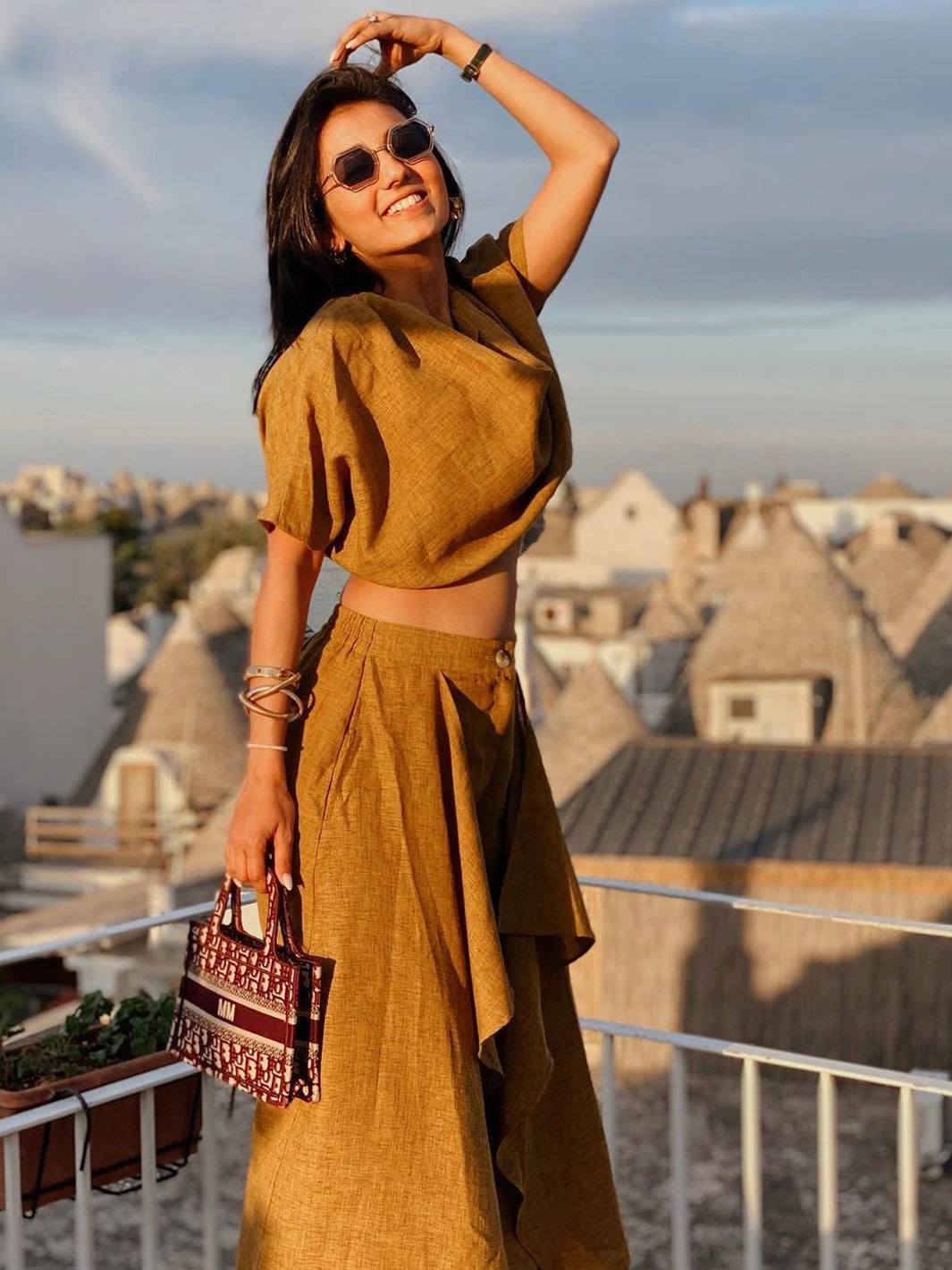 Mersin Mustard Layered Pants Casual weekend dress