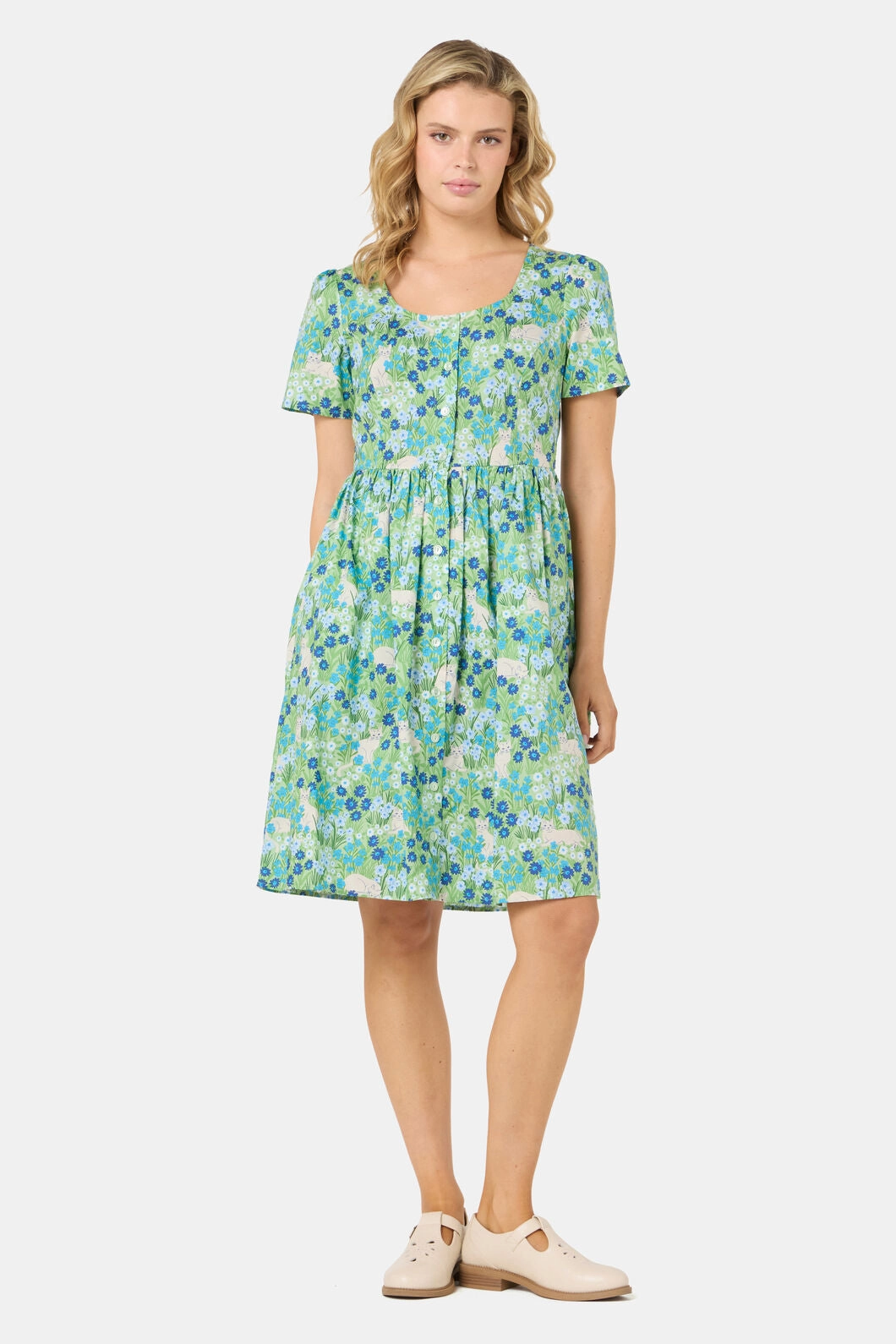 Smart Piece Cat & Flora Short Sleeve Dress