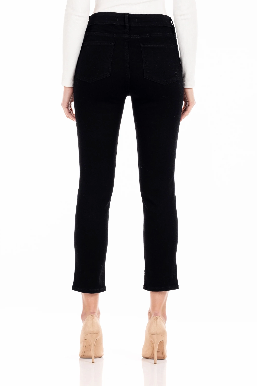 CHER SLIM STRAIGHT IN NOIR Lockstitch Construction Classic Fit
