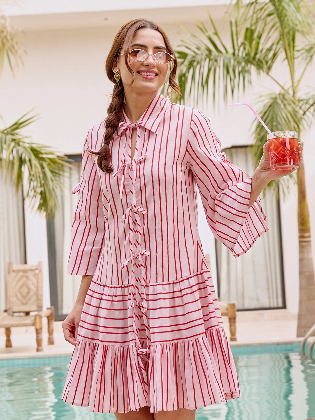 Breathable Comfort Wear Cherry Blossom Dress