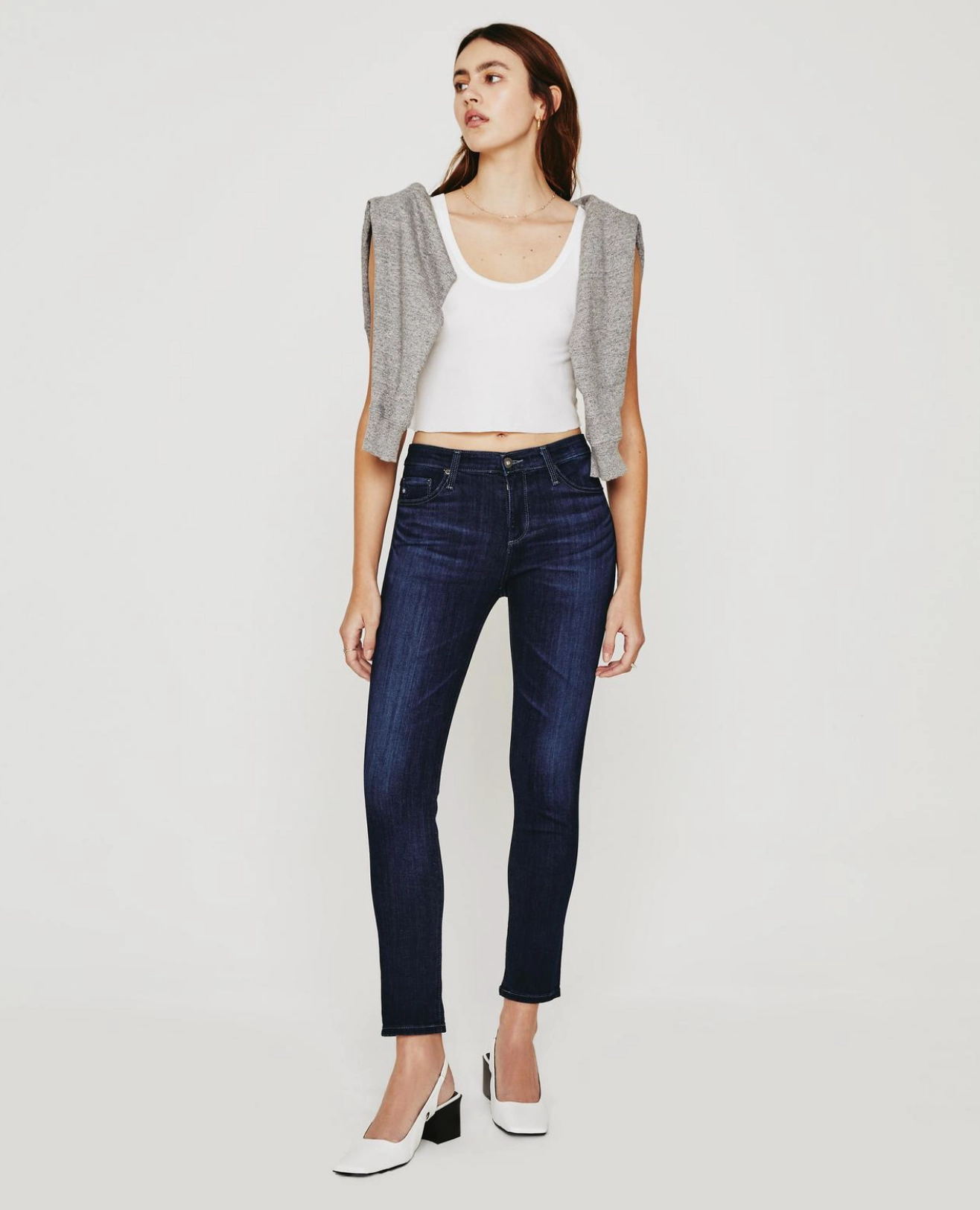 Neutral Daily Wear Adult Fashion Vintage Lover Smooth Bold PRIMA MID RISE SLIM ANKLE IN CONCORD