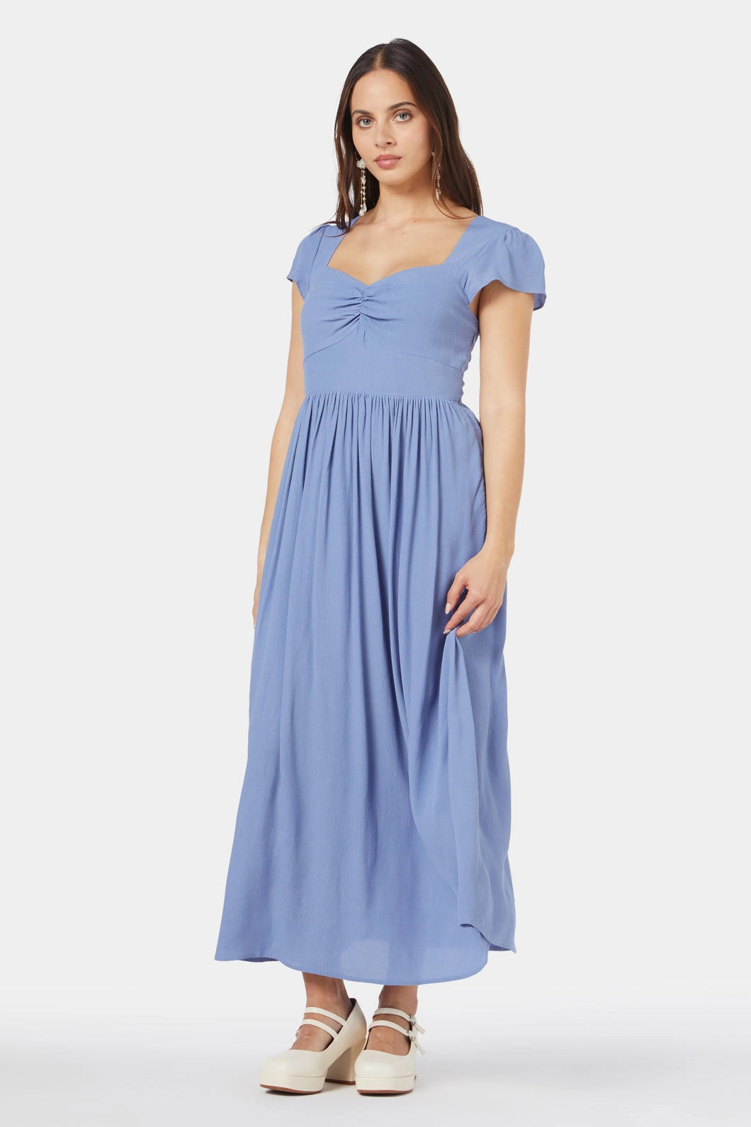 Elegant Silhouette Cotton Touch Poet Midi Dress