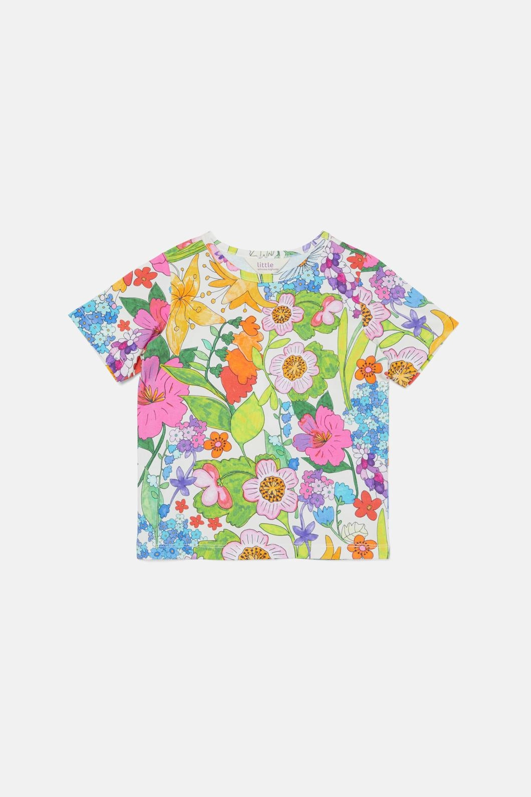 Cottage Kids Floral SS Tee Basic Wear Stretch Wear