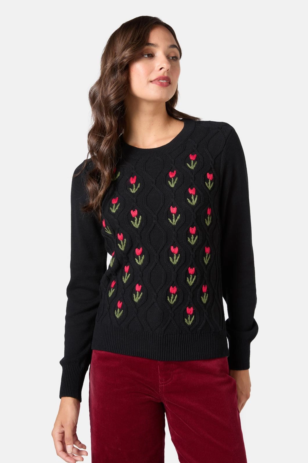 Tulip Embroiderd Jumper Sophisticated Comfort