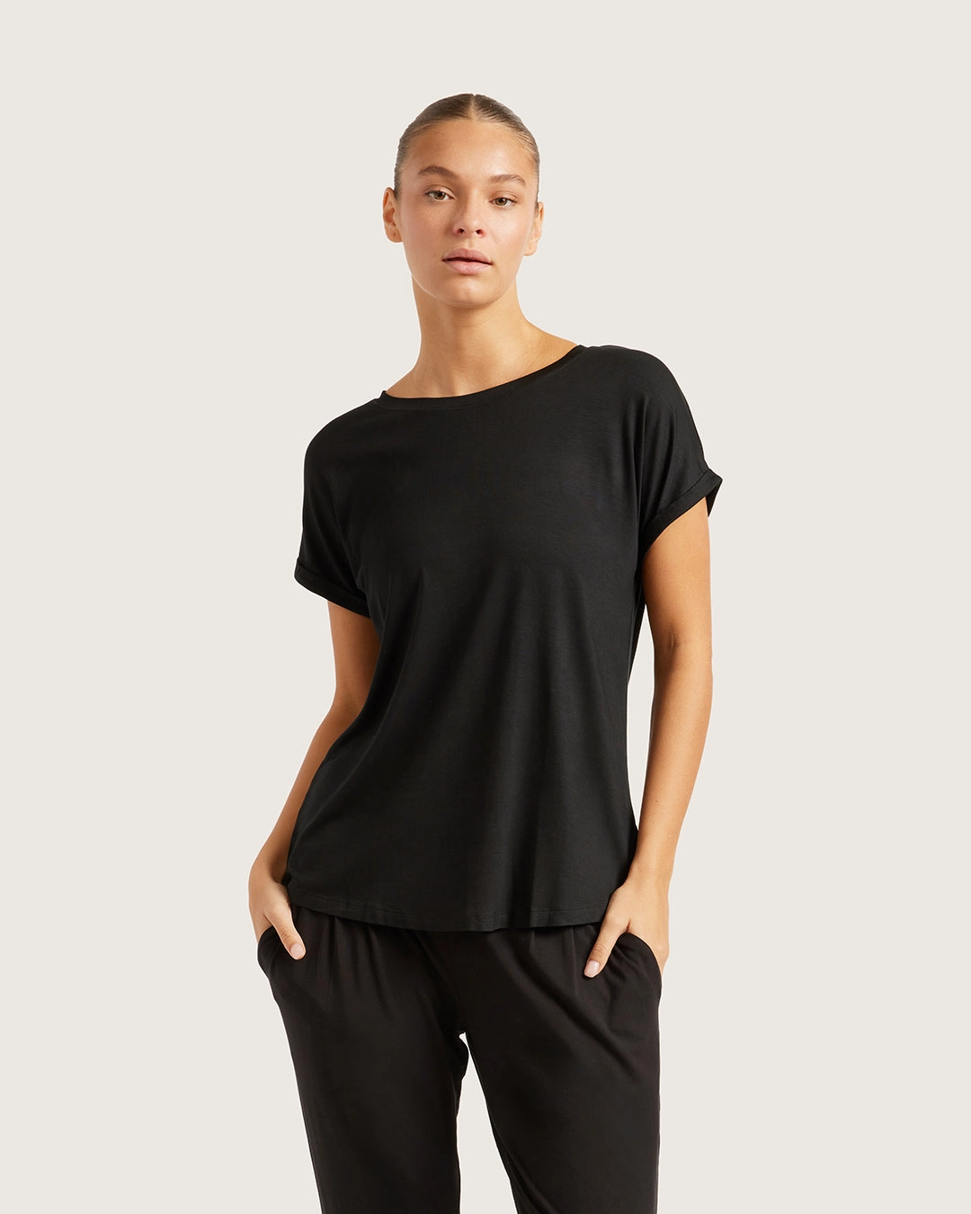 Hero Fit MachineWashable Fabric Downtime Lounge Top - Black