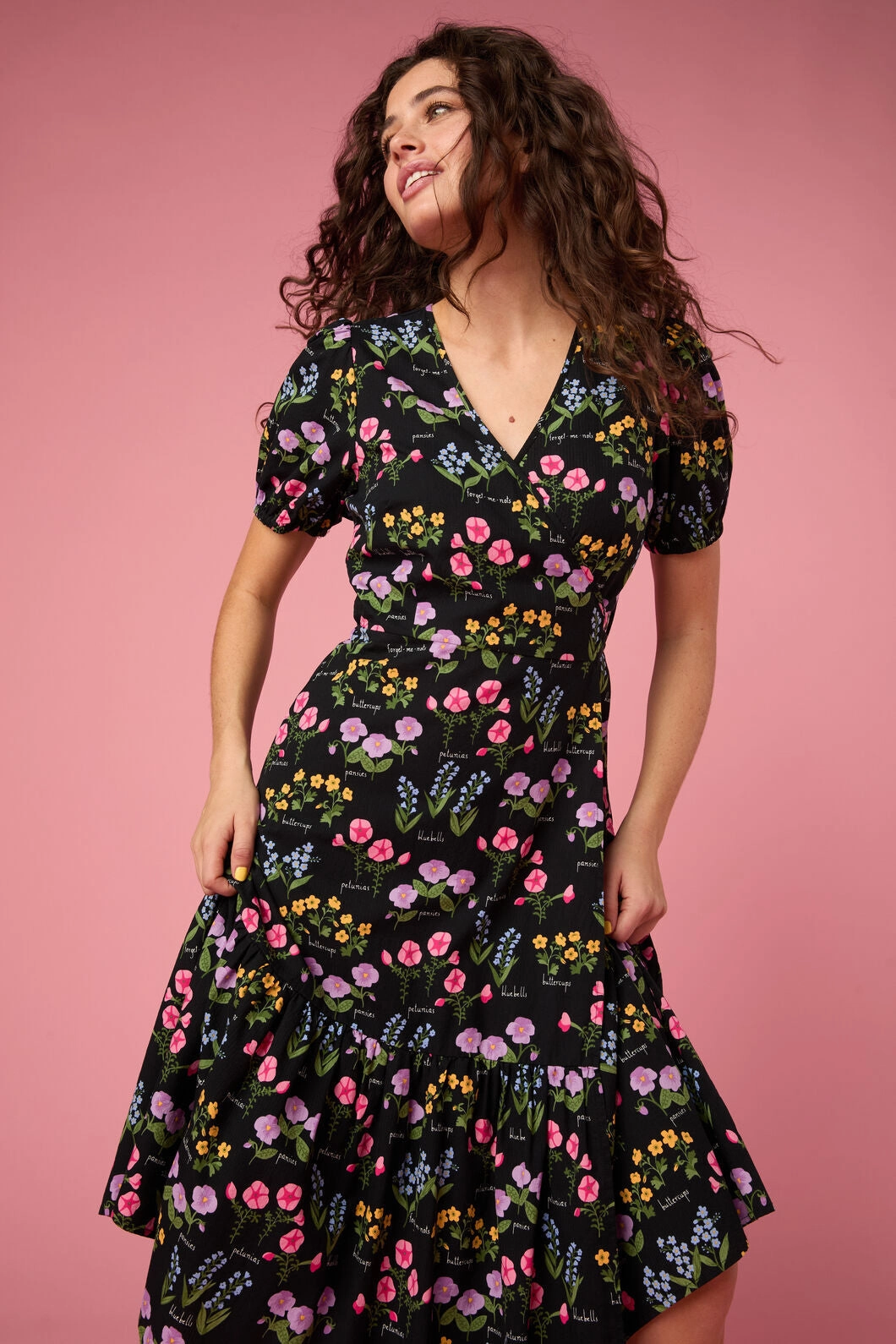 Cottage Garden Midi Wrap Dress City Style Smart and Sleek