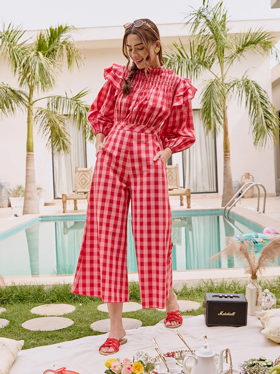 Berry Chess Jumpsuit Feminine Touch All Gender