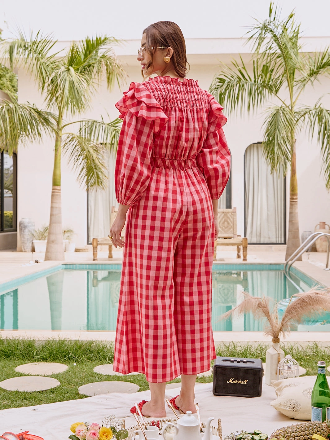 Berry Chess Jumpsuit Winter Layering