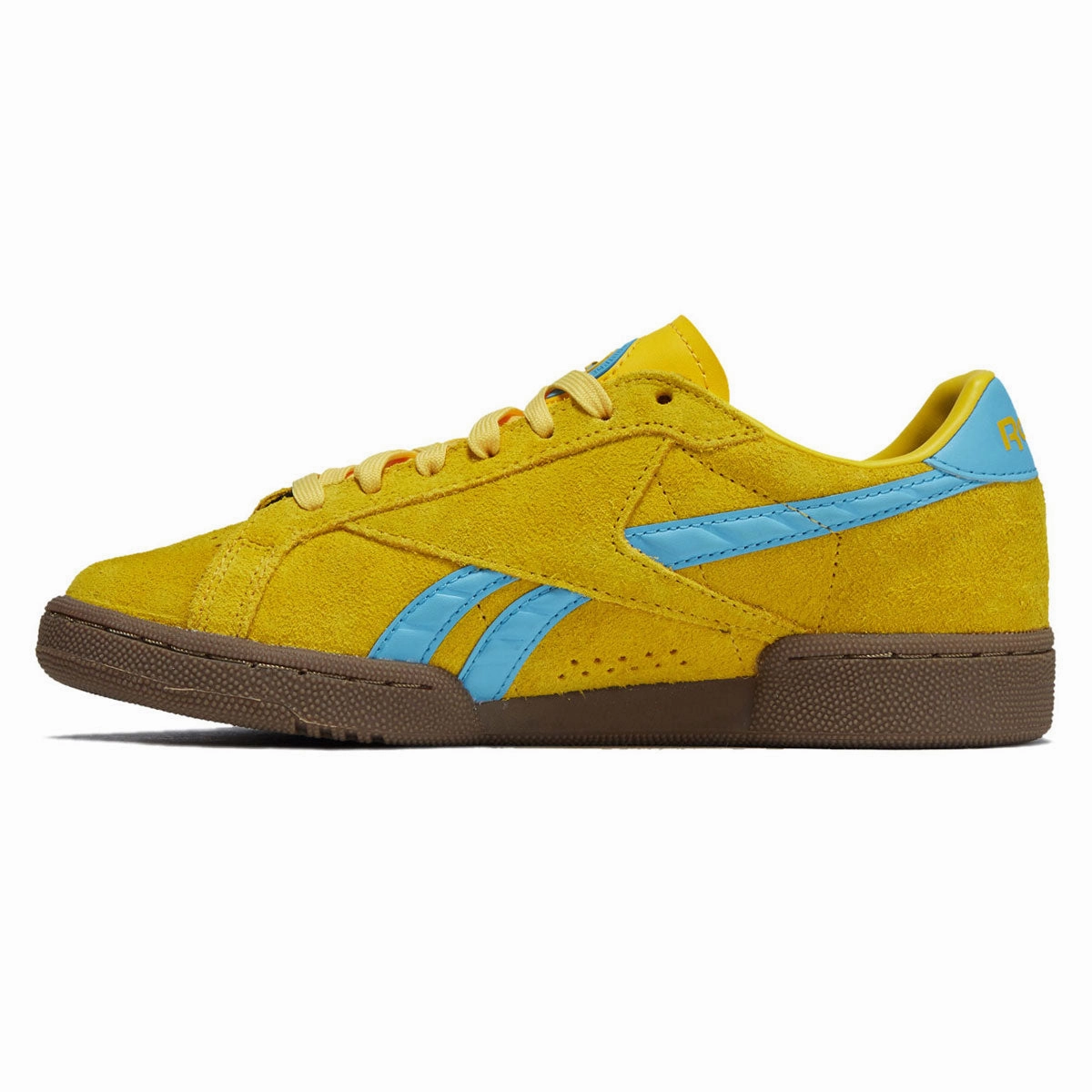 Reebok Womens Club C Grounds UK Shoes - Golden Haze/Future Cyan/Gum Padded Feel Training Flex