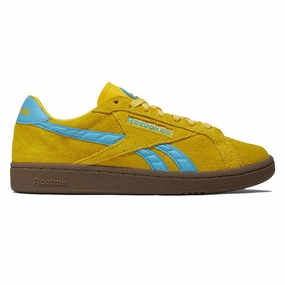 Layered Midsole Construction Day Fit Reebok Womens Club C Grounds UK Shoes - Golden Haze/Future Cyan/Gum