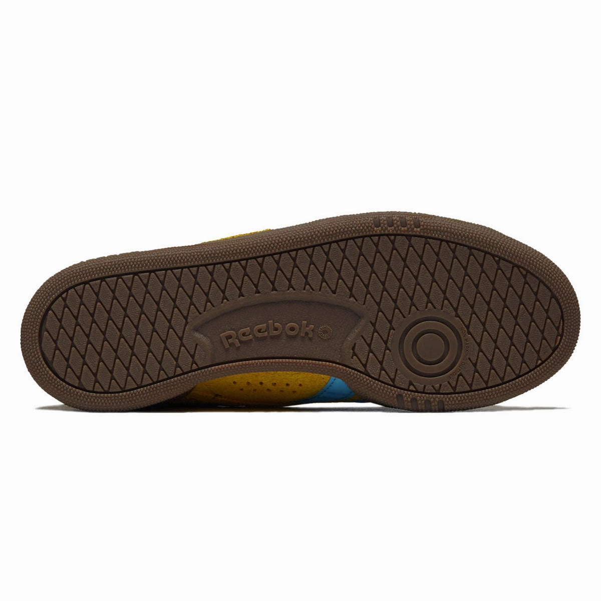 Reebok Womens Club C Grounds UK Shoes - Golden Haze/Future Cyan/Gum Foam Pod Cushioning Impact Diffusion Layers