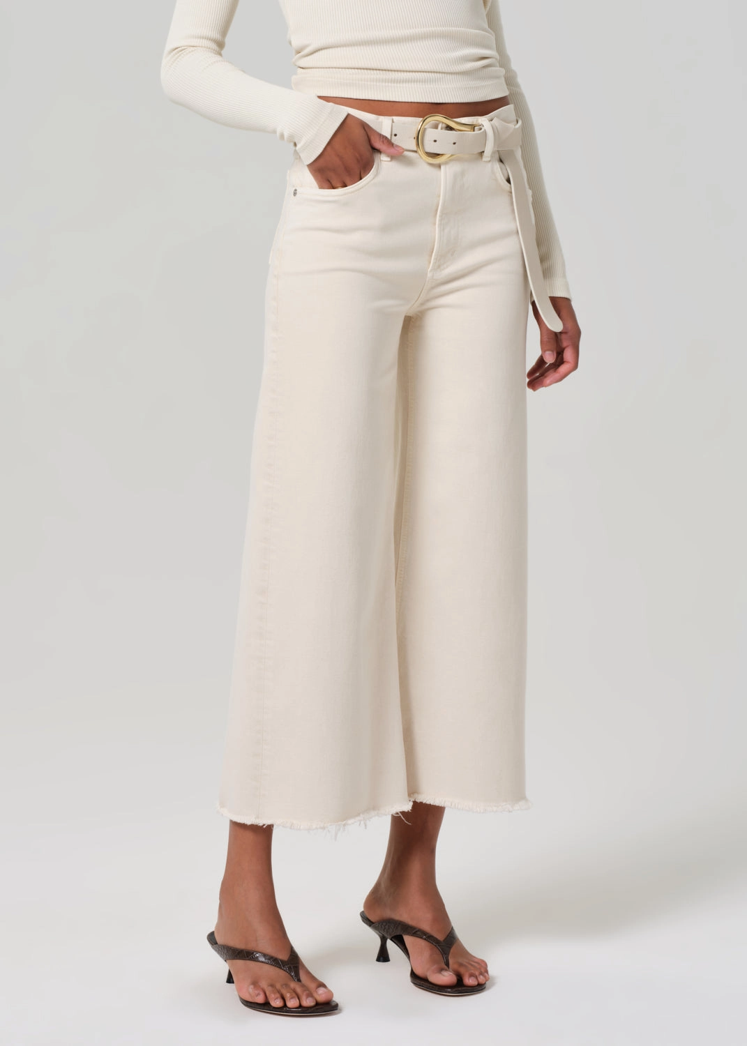 LYRA WIDE LEG CROP IN ALMONDETTE Leisure Wear Light Wear