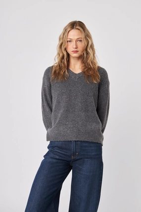 CHARLIE OVERSIZE V-NECK SWEATER Organic Cotton Certification temperature regulation