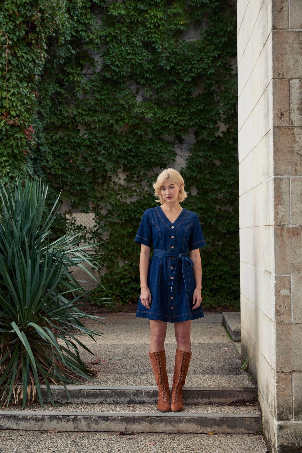 Fall Style Tegan Denim Mini Dress