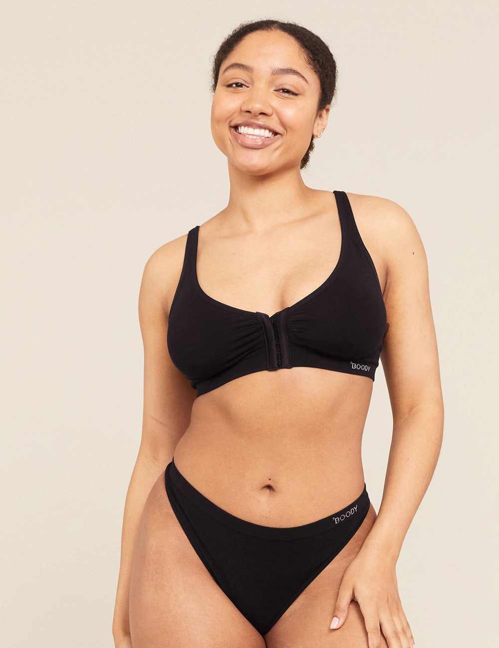 Post Surgery Bra - Black Breathable Material Water-resistant