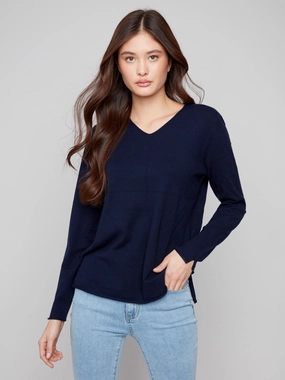 Curtain Accessorize Basic V-Neck Sweater - Navy