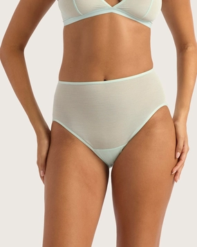 Smooth seams FreeMesh High-Cut Full Briefs - Mint