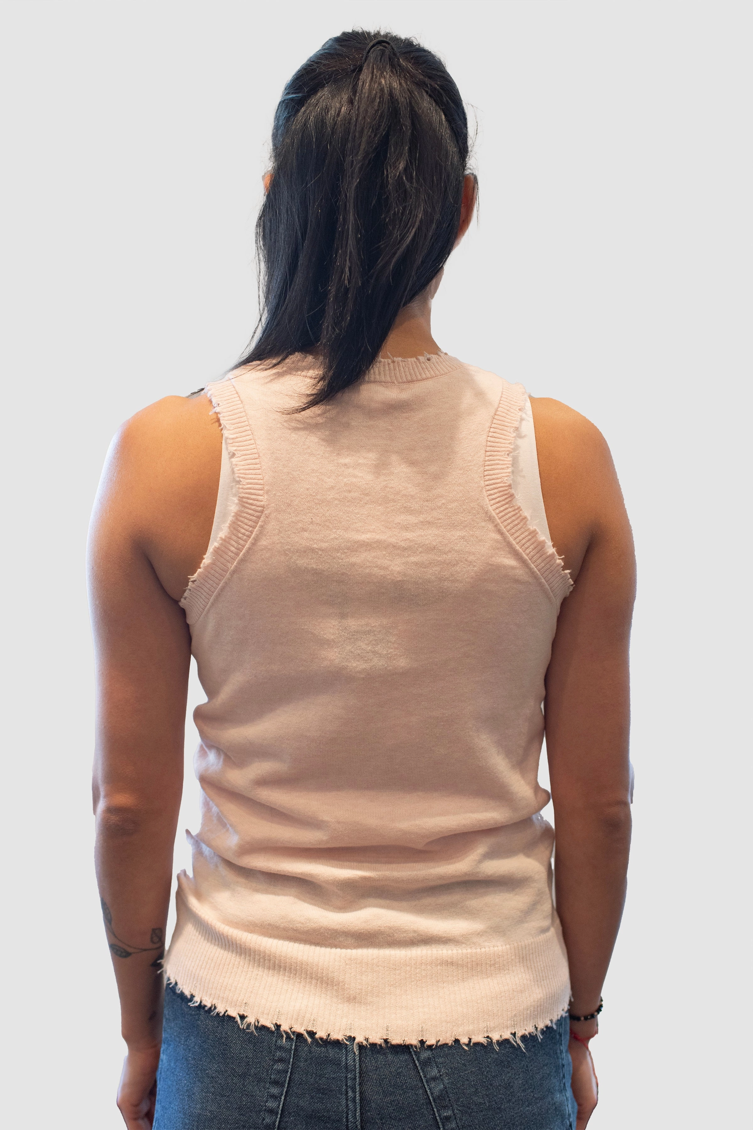 COTTON CASHMERE FRAYED TANK Wild Mood