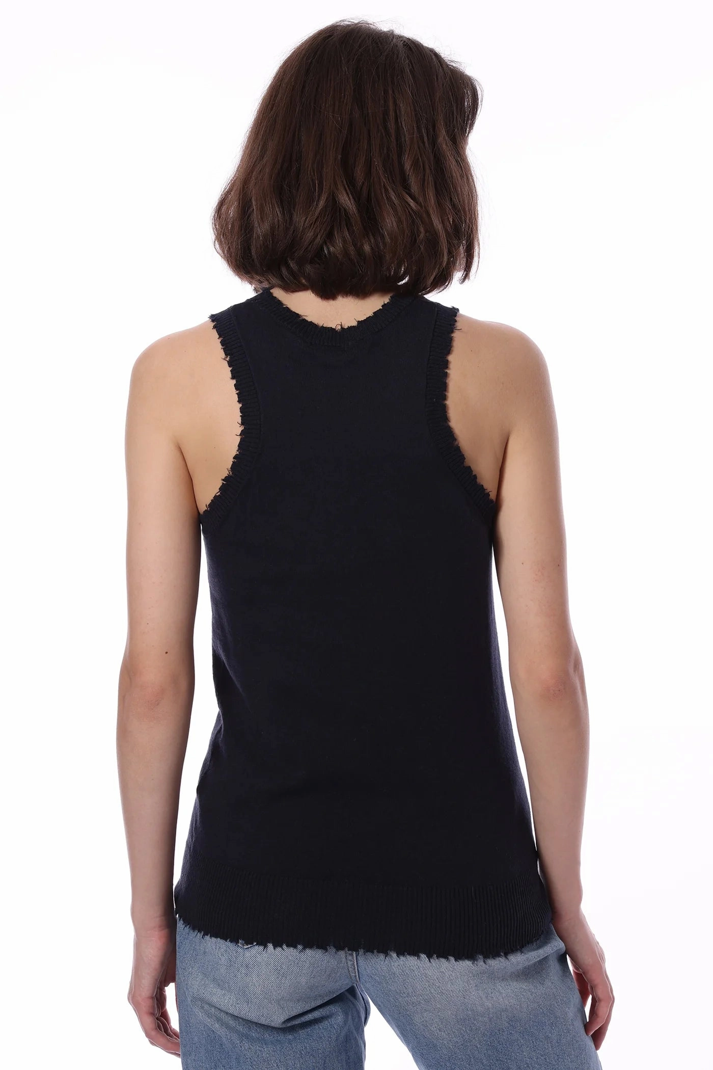 Sustainable Wear COTTON CASHMERE FRAYED TANK