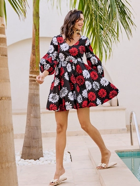 Texture Flow Sanur Balloon Mini Dress