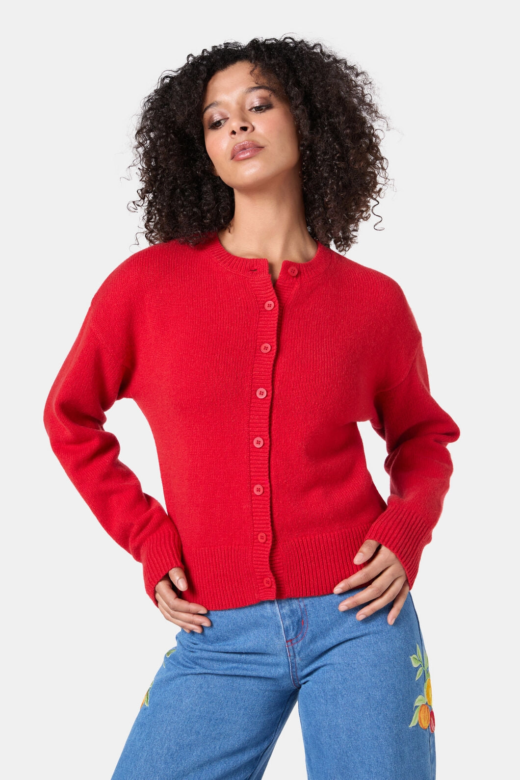 Jodie Wool Blend Cardigan Comfy Knit Look Trendy Warmth