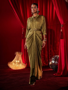 Crush Satin Waldorf Gown Work Fitwear Evening-Wear