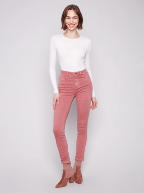 Cuffed Hem Twill Jeans - Primrose Neutral Fit Piece Work Meeting Beach Day