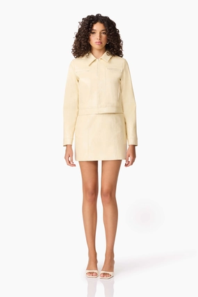 CURAAE Airlie Jacket & Mini Skirt Set in Yellow Regular-fit