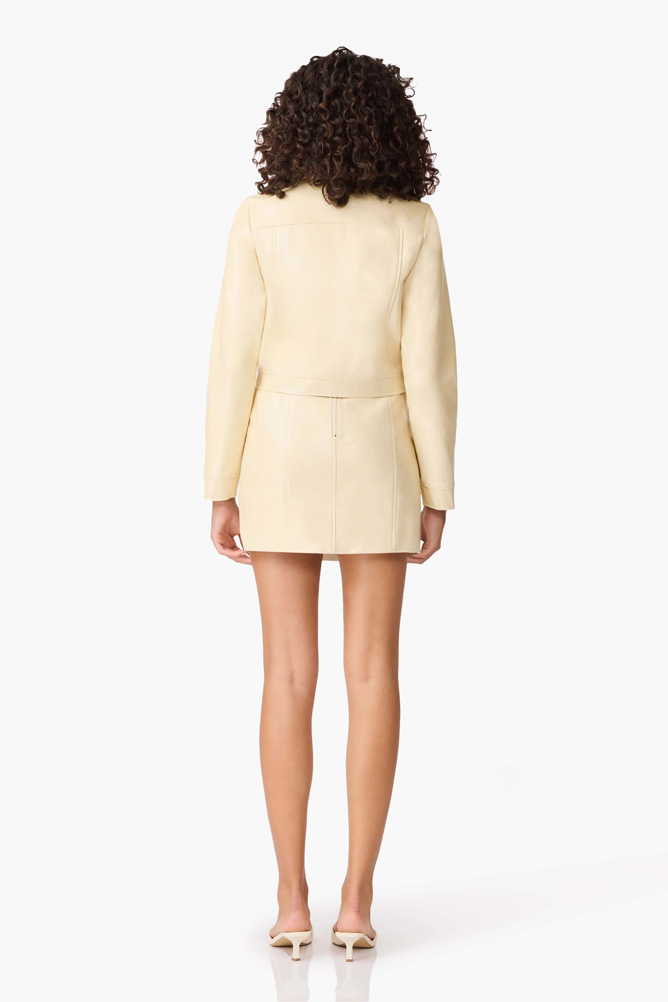 CURAAE Airlie Jacket & Mini Skirt Set in Yellow All-Season Comfort