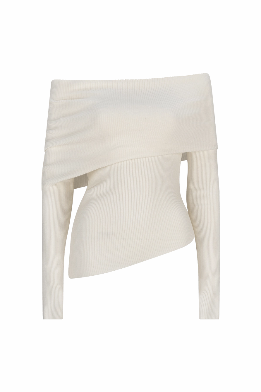 CURAAE Arlet Long Sleeve in White Sleek Fit