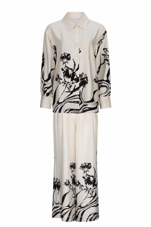 CURAAE Cannes Set in White & Black Floral Chic Mom