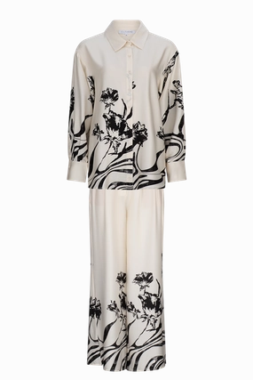 CURAAE Cannes Set in White & Black Floral Elegant Mature