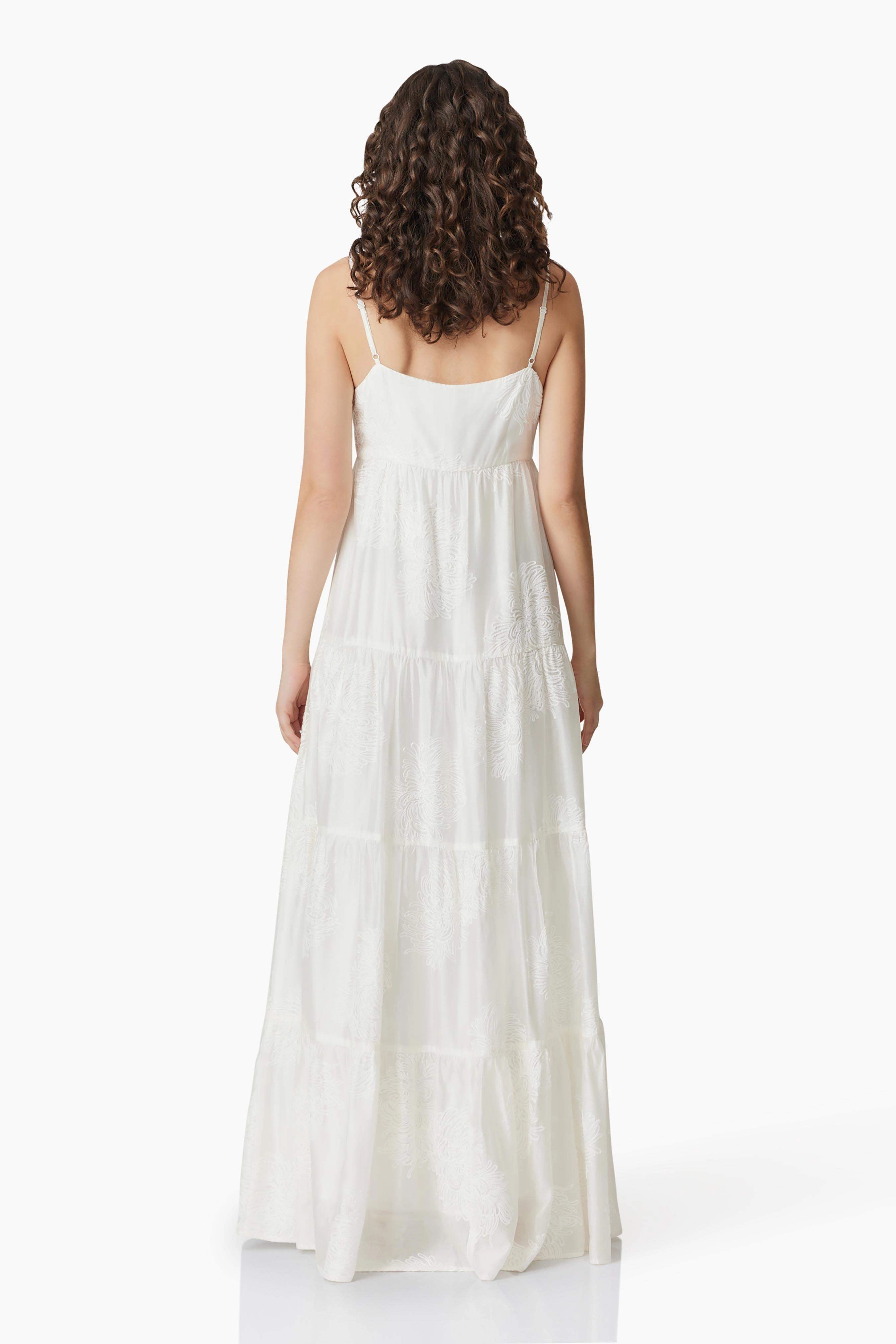 Long Lines Smooth Look CURAAE Grace Maxi Dress in White