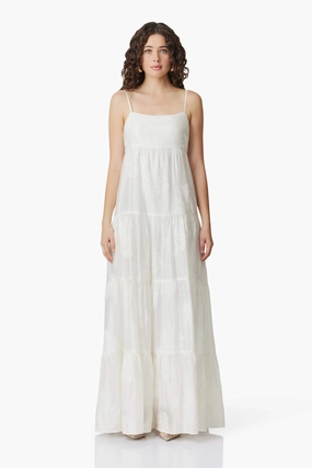 soft elegance CURAAE Grace Maxi Dress in White