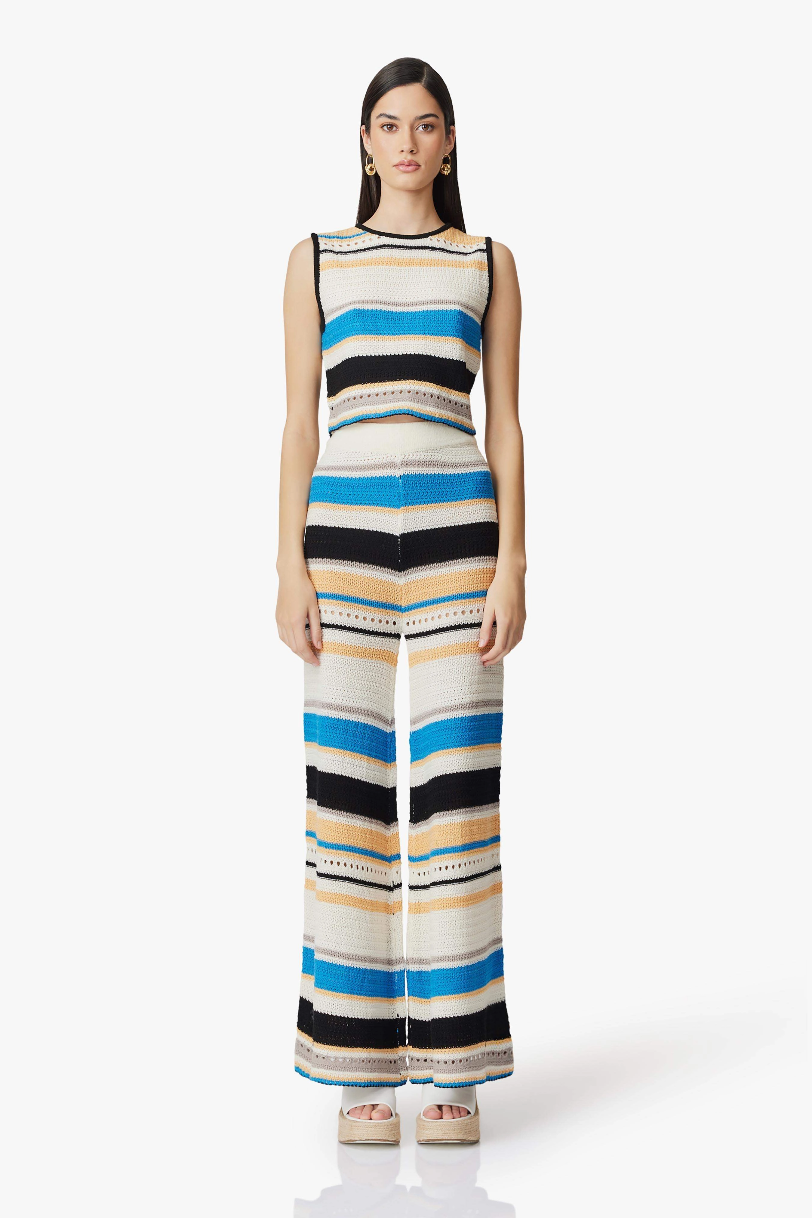 luxe feel Timeless Edge CURAAE Harlow Knit Striped Trousers