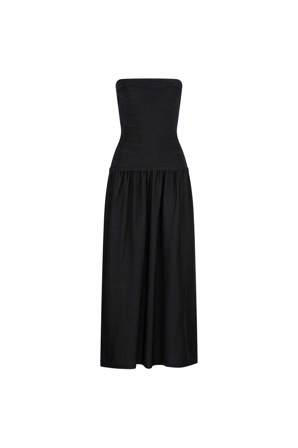 Magnetic-Closure CURAAE Lex Strapless Maxi Dress in Black