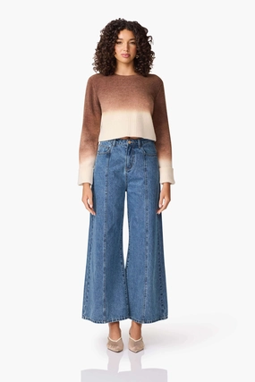 Layered Fabric Artisanal-Detail CURAAE Malta Knit Jumper in Brown & Beige