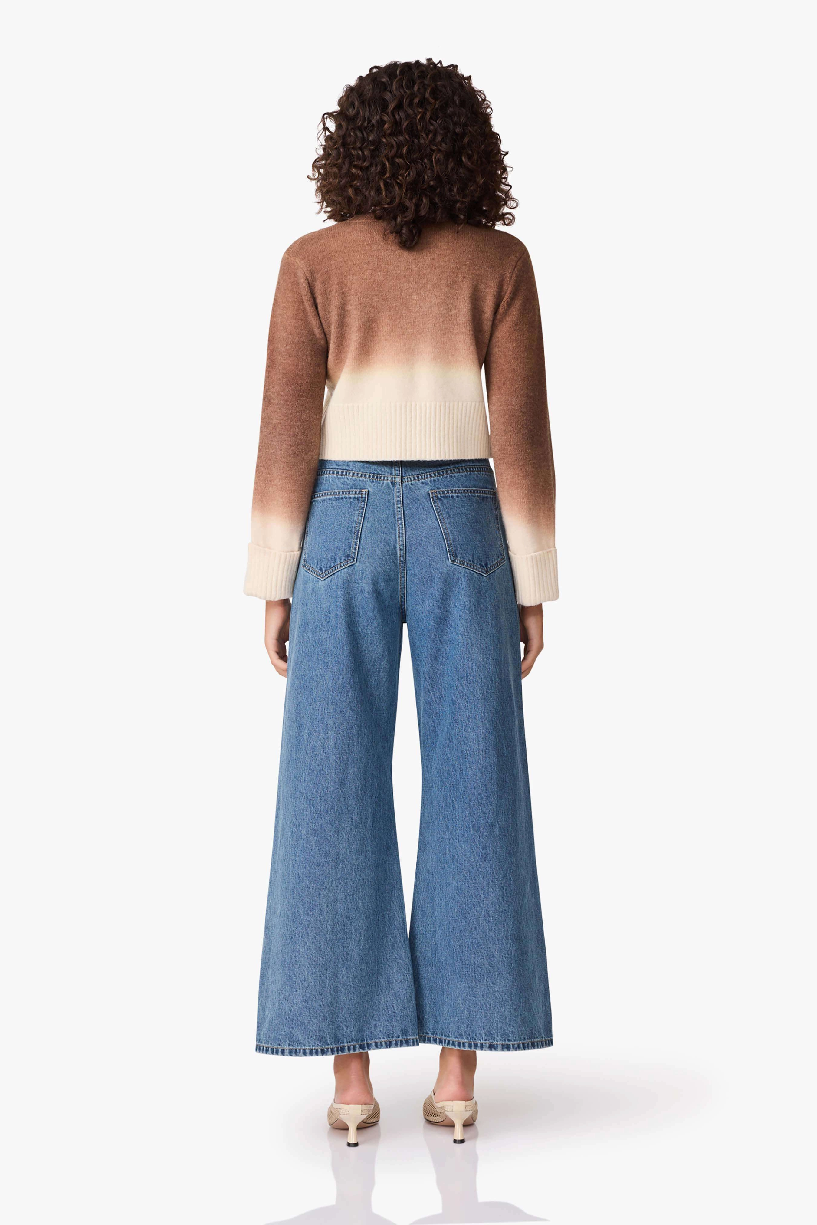 CURAAE Malta Knit Jumper in Brown & Beige Sweetheart Cut Gentle Stitch