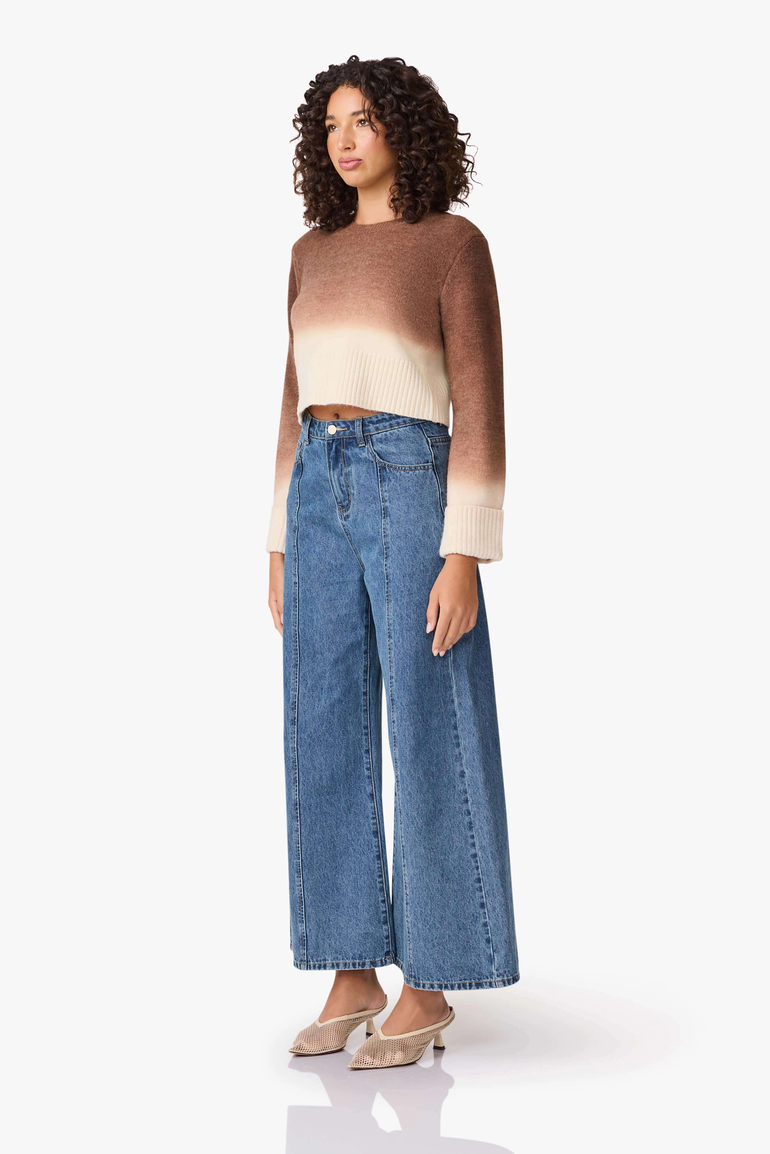 CURAAE Malta Knit Jumper in Brown & Beige Convertible-Style