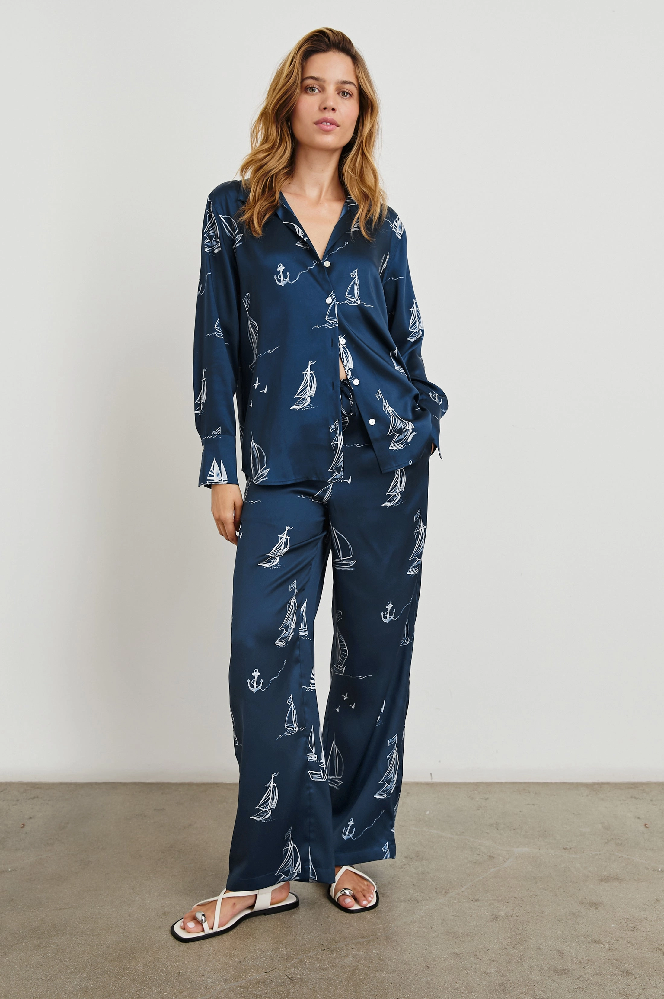 DAMANI SAILBOATS DRAWSTRING PANTS EcoConscious Production Carnival Look