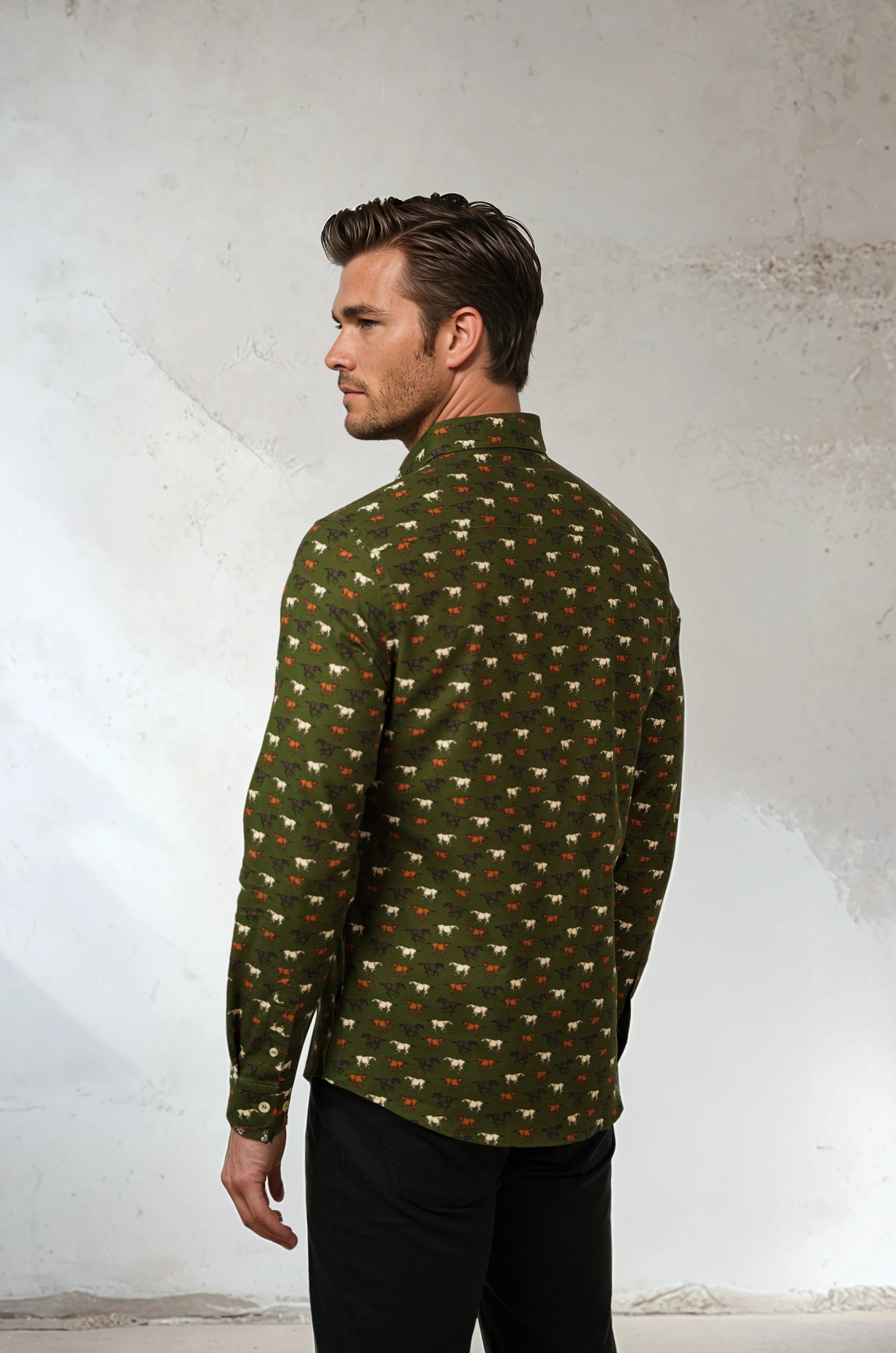 Jewel tone WILD STALLIONS LONG SLEEVE SHIRT