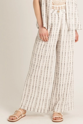 DASHED VERTICAL STRIPE WIDE LEG PANT TaglessLabel