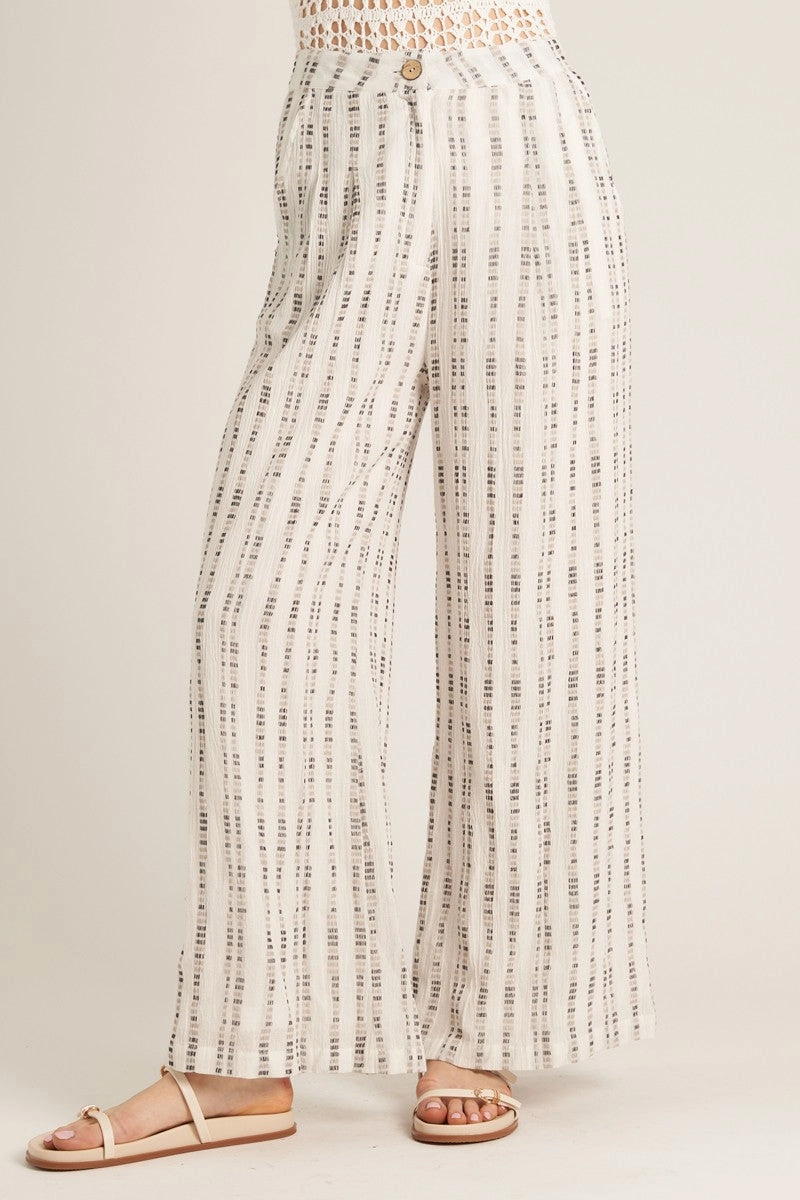 Flex Wear Design DASHED VERTICAL STRIPE WIDE LEG PANT